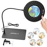 ARTDOT 10X Lupe mit Licht und Ständer, Lupenleuchte mit 144 LEDs, 5 Einstellbare Farben...