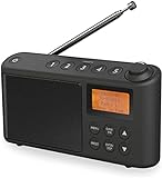 DAB/DAB Plus/FM Radio, Klein Digitalradio Tragbares Batteriebetrieben, Mini Radio Digital...