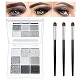 KYDA 9 Farben Smoky Makeup Lidschatten-Palette, Dunkelgrau & Schwarz Punk...