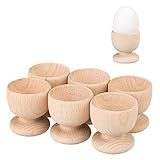 Smart Planet 6er Set Eierbecher aus Holz - Eier Becher für den...