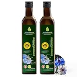 Naturzade Schwarzkümmelöl 1000ml Ungefiltert Glasflasche (2 x 500ml),...