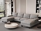 JUMMICO Ecksofa mit Schlaffunktion, Wohnlandschaft Eckcouch Sofa mit Abnehmbarer...