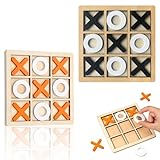 2 Stück Tic TacToe Extreme Tic Tac Toe Tic TacHolzspiel Holz Legespiel Tragbares Brett...