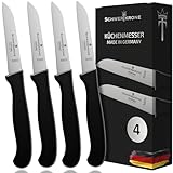 Schwertkrone Küchenmesser, 4er Set Schälmesser Gemüsemesser 7,5 cm...