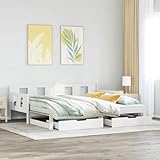 vidaXL Tagesbett, Bettsofa Ausziehbar mit Schubladen, Gästebett ohne Matratze...