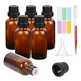 Hyber&Cara 6Pcs Braunglasflasche 60ml Tropfflasche Apothekerflasche Tinktur Flaschen...