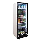 ZORRO Getränkekühlschrank ZK 360 | Weiß/Schwarz mit Glastür | 360 Liter