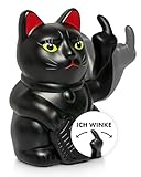 ANGRY CAT - Winkekatze Lucky CAT - Lustige winkende Katze - japanische Winkkatze mit...