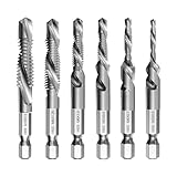 6-teiliges Kombi-Bohrer und Gewindeschneider Set M3 M4 M5 M6 M8 M10,...