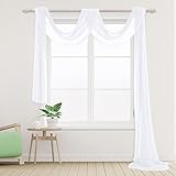 Ghope Querbehang Freihanddeko Transparent, 160 x 600cm Gardinen Voile Vorhang Deko...