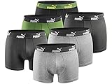 PUMA Herren Boxershort Limited Statement Edition 6er Pack - Green-Darkgrey-Black...