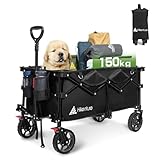 HIKENTURE Bollerwagen Faltbar 135L - Faltbarer Bollerwagen 150KG belastbar - Klappbarer...