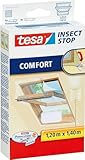 tesa Insect Stop Comfort 55881-20 Fliegengitter, Weiß 1St. (Leichter Sichtschutz), 1,20 m...