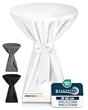 Beautissu Premium Stehtischhussen 70 cm Blickdicht Weiß – Tischhussen für...