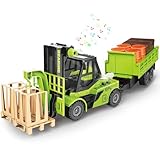 Mostop 1/16 Gabelstapler mit Anhänger BAU-Spielzeug, Trägheitsgabelstapler mit...