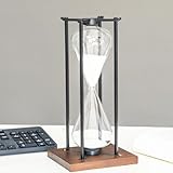 Große schwarze Sanduhr aus Eisen, 60 Minuten, moderne Stunden-Glas-Timer, Geschenk für...