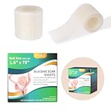 Silikon Narbenpflaster, 4cm x 200cm Silikon-Narbenband Wiederverwendbar Silicone Scar Tape...