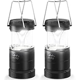 LETMY LED-Camping-Laternen, batteriebetrieben, 2 Stück, 3 Lichtmodi, dimmbare Laternen...