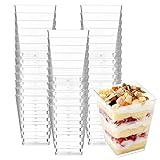 CYH 50 Stück Mini Desserttassen, 240ml Dessertschalen Plastik Quadratische...