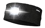 ATNKE LED beleuchtetes Stirnband, wiederaufladbarer USB-Laufhut 4 LED-Lampe mit...