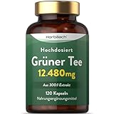 Grüntee Extrakt 12480 mg pro Tagesdosis | 120 Pulver Kapseln | Hochdosiert Green Tea |...