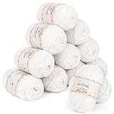 Aeelike 600g(12x50g) Wolle zum Häkeln Handstrickgarn, 5Ply Baumwolle zum Stricken...