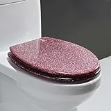 Runder Toilettensitz aus Kunstharz, glitzernder, leise schließender Toilettendeckel,...