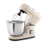 Klarstein Knetmaschine Küchenmaschine zum Backen, 1300W Teigmaschine Klein, 6 Stufen,...