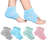 4 Paar Gel-Fersensocken, weiche, feuchtigkeitsspendende Socken, Gelfutter, zehenlose...
