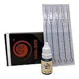 1 x REACH-konforme deutsche Tattoofarbe Schwarz 10 ml von Sailor Jerry und 5 Stück...