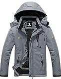 GEMYSE Herren Wasserdichte Berg-Skijacke Winddichte Fleece Outdoor-Winterjacke...