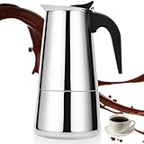 450ml Espressokocher aus Edelstahl, 9 Tassen Mokkakanne für Espresso Kaffee,...