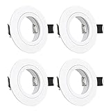 URing 4er Einbaustrahler GU10 Set Aluminium weiß Matt, Einbaustrahler Rahmen Einbaurahmen...