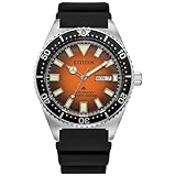 Citizen Herren Analog Automatik Uhr mit Polyurethan Armband NY0120-01Z