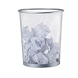 Relaxdays Papierkorb Metall, großer Papiereimer fürs Büro, Runder Mülleimer...