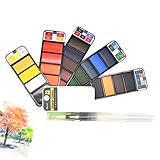FASSME Solides Aquarellfarben-Set – Wasserfarben für Kinder – perfektes faltbares...