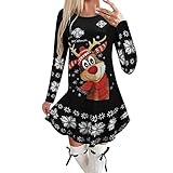 Zilosconcy Weihnachtspullover Damen Große Größen 3D Gedruckt Festliche Weihnachts Kleid...