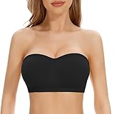 Jiuday Trägerloser BH Push Up Gepolstert Bandeau BH ohne Träger Bandeau Top Damen...