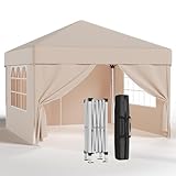 JUMMICO Pavillon 3x3 Wasserdicht Stabil Winterfest Höhe Verstellbar,Faltpavillon mit 4...