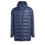adidas Herren Essentials 3-Stripes Light Down Hooded Parka, Legend Ink, XXL