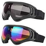 Lepidi 2 Stücke Skibrille für Kinder, Schneebrille zum Skifahren, UV-Schutz...