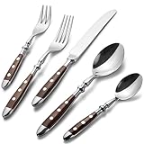 Alata Besteckset für 6 Personen - Rustikales Tafelbesteck Set aus Edelstahl mit...