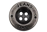silber Metall Knöpfe Basic Jeans Hosenknöpfe 4 Löcher Metallknöpfe made in Germany 5...