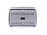 Tabakdose CLASSIC Silber vernickelt mit Clip 100 x 70 x 20 mm Dose mit Papierhalter für...