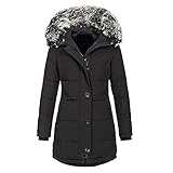 strickjacke damen Damen Winterjacke Verdickte Puffer Jacke mit Kapuze Winter...