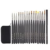 16 Stücke Nailart Nagel Pinsel für Gelnägel, Profi Nail Art Set mit Deckel...