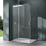 Mai & Mai Eckdusche 90x120 cm Duschkabine Sicherheitsglas 8mm ESG beidseitige...