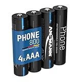 ANSMANN Telefon Akku AAA 800mAh NiMH 1,2V - Phone DECT Micro AAA Batterien wiederaufladbar...
