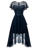 Wedtrend Damen Vokuhila Abendkleid Damen Ballkleider Elegant für Hochzeit Midi...