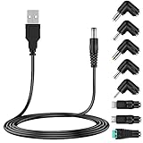 Bouge Universal 5V USB auf DC 5,5 x 2,1 mm Kabel Stromkabel, Ladekabel mit 8 Anschlüssen...